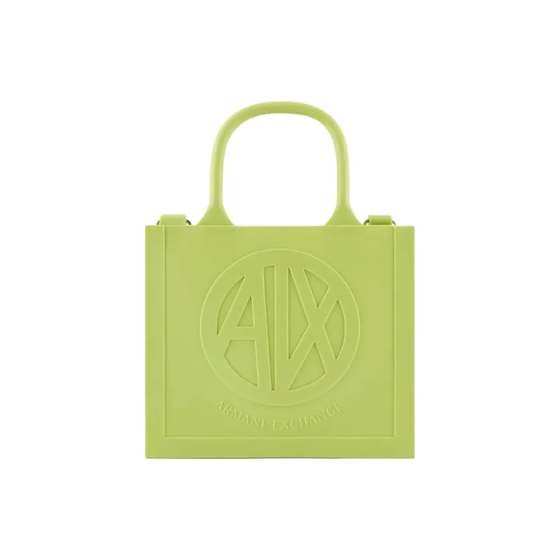 ARMANI EXCHANGEAE PVC Tote Bag, Shopping Bag, Shoulder Bag, Handbag Regular Women's Light Green-0