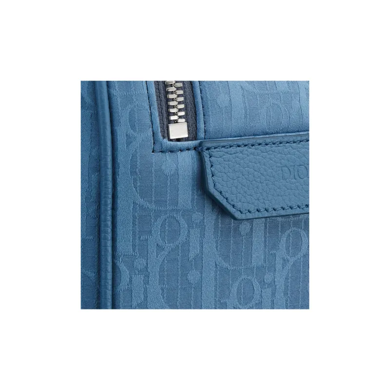 DIOR Recycled Nylon Handheld Toiletry Bag Men's Blue-4