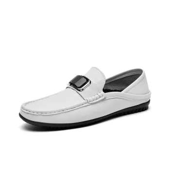 Abango Gommino Loafers Unisex White/Black/Blue