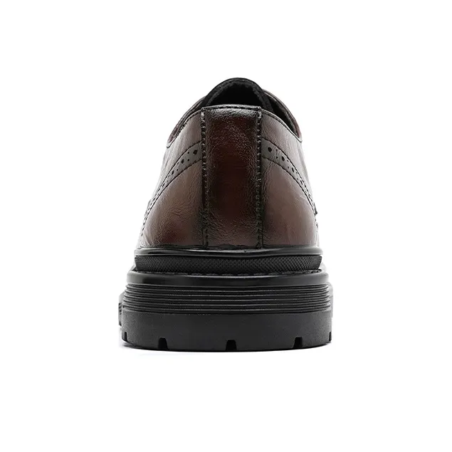 Beidouniao Men's Casual Shoes Men Low Top Black/Dark Brown-19
