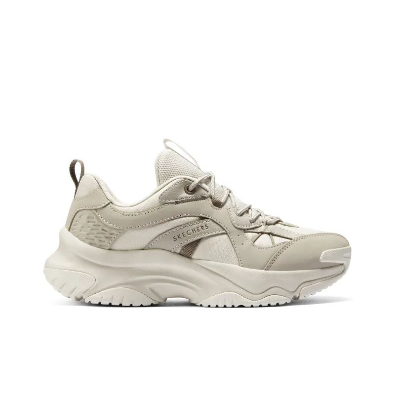 Skechers Durable Breathable Low-Top Casual Running Shoes Women's Beige Gray-1