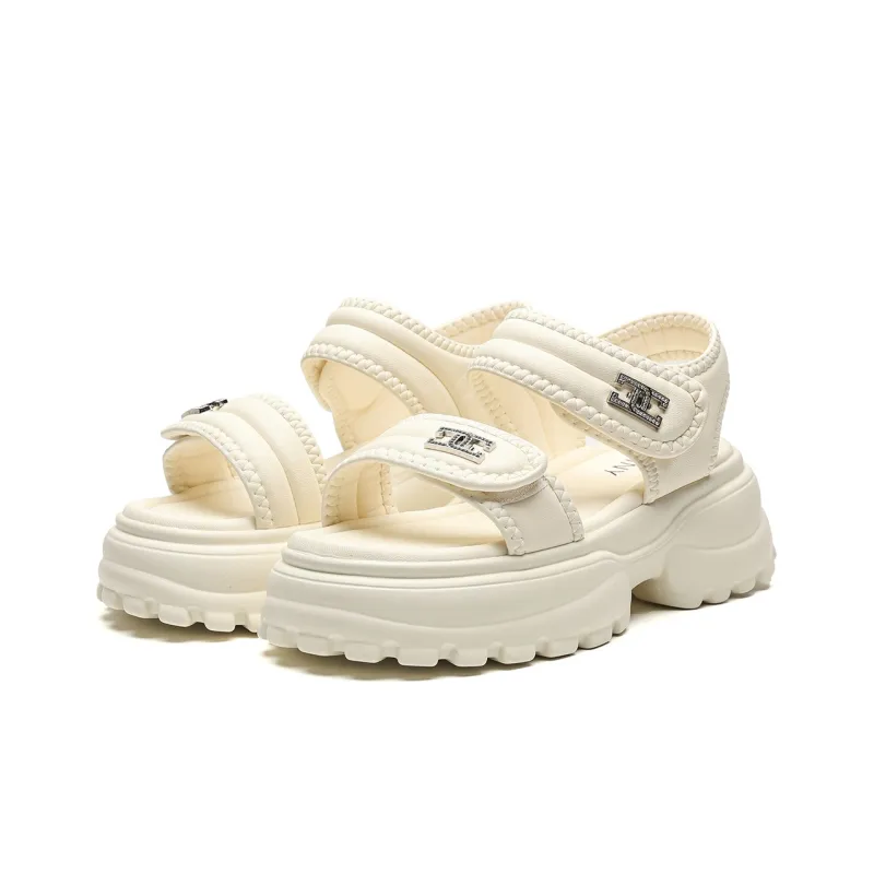 JOSINY Beach Sandals Women's Ecru/Khaki-2