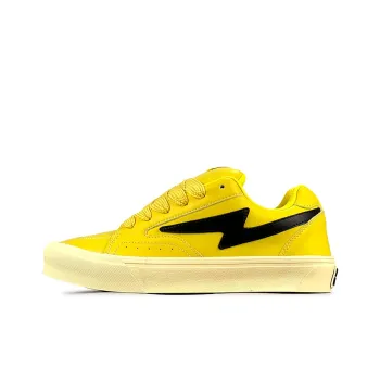 LuzaoT SUPER DRAG Lightning Puffy Shoes Anti Slip Wear Resistant Low Top Skateboard Shoes Unisex Banana Yellow