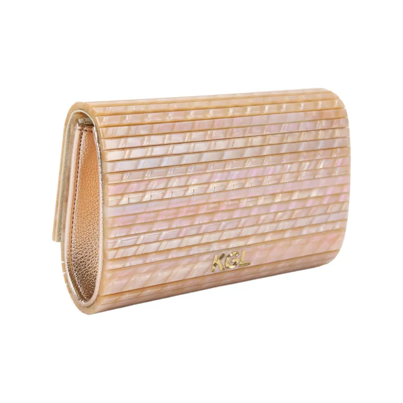 Kurt Geiger London Plexiglass Panel One Shoulder Crossbody Clutches Women's Light Beige-2
