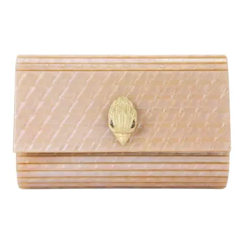 Kurt Geiger London Plexiglass Panel One Shoulder Crossbody Clutches Women's Light Beige
