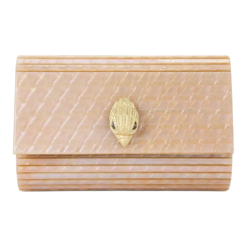 Kurt Geiger London Plexiglass Panel One Shoulder Crossbody Clutches Women's Light Beige-0