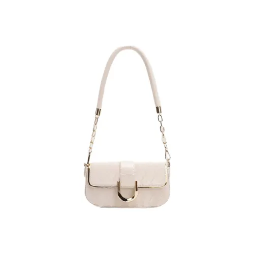 JANE KLAIN Synthetic Leather Shoulder Bag Unisex Vanilla Powder/Morgan White
