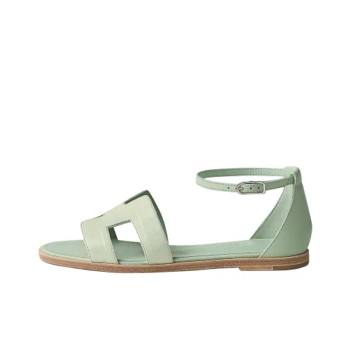 HERMES Santorini Strap Sandals Women's Light Green