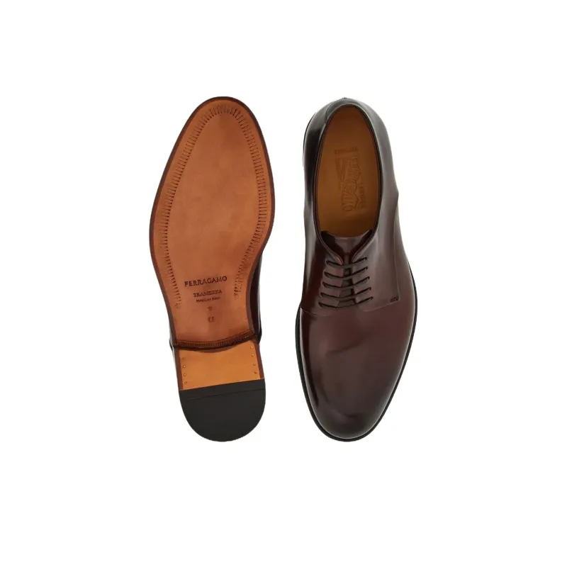 FERRAGAMO Tramezza Dress Shoes Men's Dark Brown-4