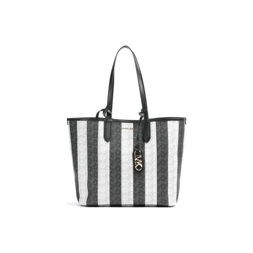 MICHAEL KORS Eliza Series Canvas Bag, Tote Bag, Shopping Bag, Shoulder Bag, Handbag Women's Black & White