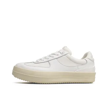 Angelmi Anti Slip Wear Resistant Low Top Skateboard Shoes Men's Ecru