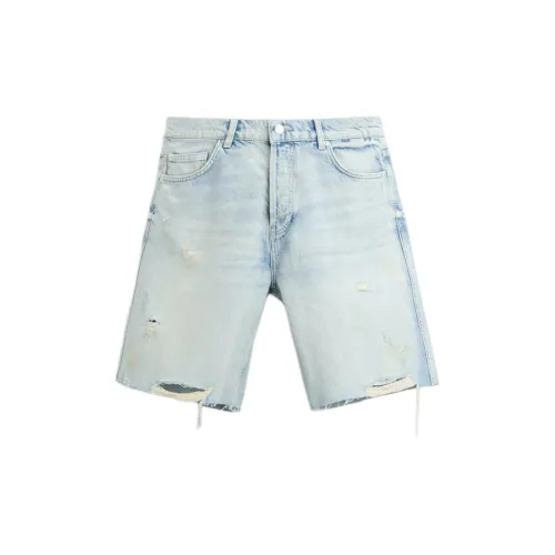 ZARA Denim Shorts Men Light Blue