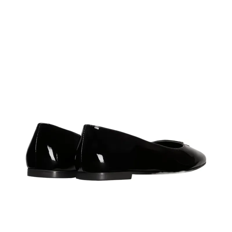 AMI Paris Logo-embossed Leather Ballerina Shoes-3