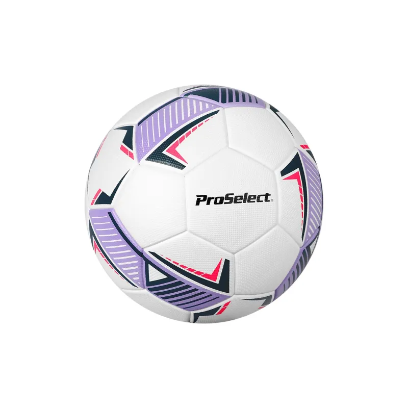 ProSelect Size 5 Soccer PU Seamless Thermal bonding Unisex White Purple-1