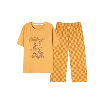 GOSO Pajama Set Summer Women's Yellow Shades
