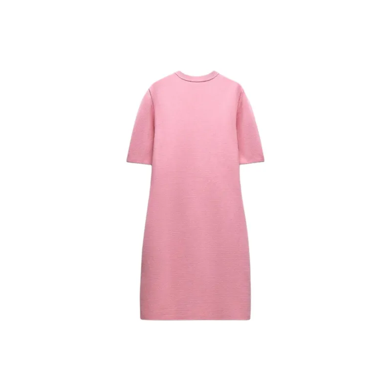 ZARA Short-Sleeved Dresses Women's Pink-1