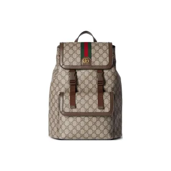 GUCCI Ophidia Canvas With Leather Binding Backpack Small Size Men's Brown