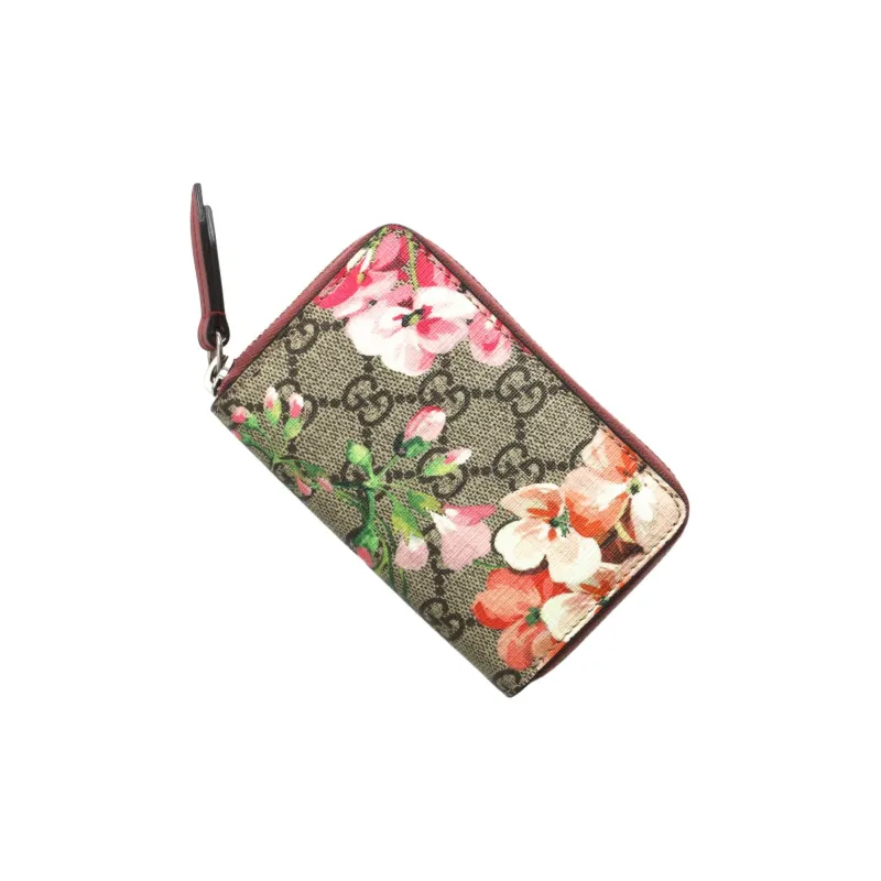 GUCCI Geranium Print Canvas With Leather Wallet Women's Ebony/Pink-3