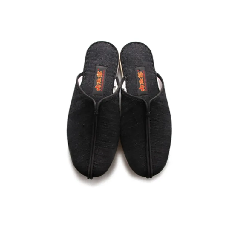 Neiliansheng Multi Layer Sole Quiet Wrap toe Slippers Men's Black-1