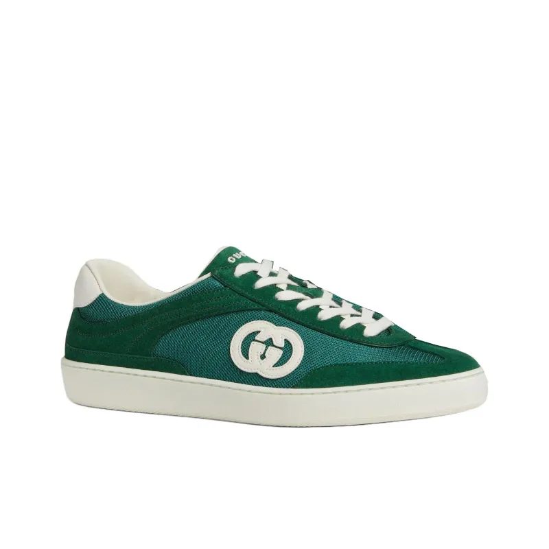 GUCCI G74 'Interlocking G Green Suede'-1