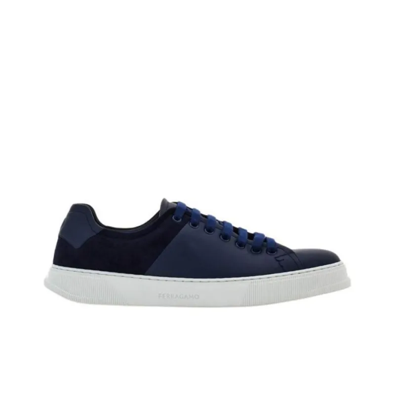FERRAGAMO Low Top Skateboard Shoes Men's Blue-1