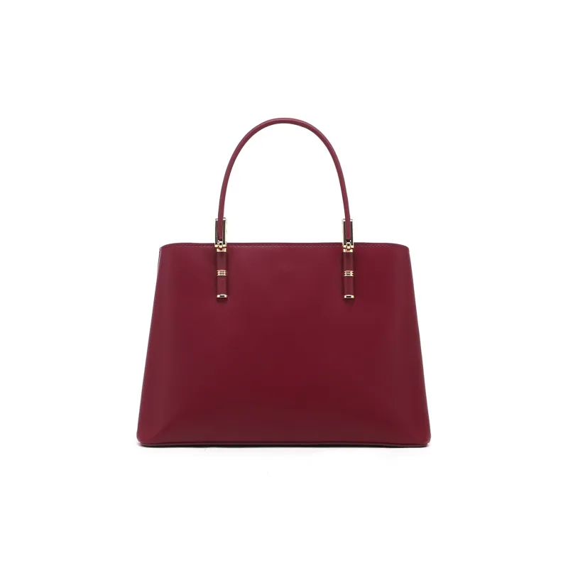 RED DRAGONFLY Cow Leather Handbag Women's Red/Black-3