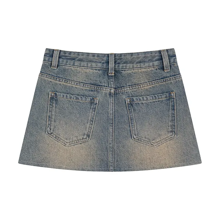 Ouyang Denim Short Skirts Women's Mud Yellow-1