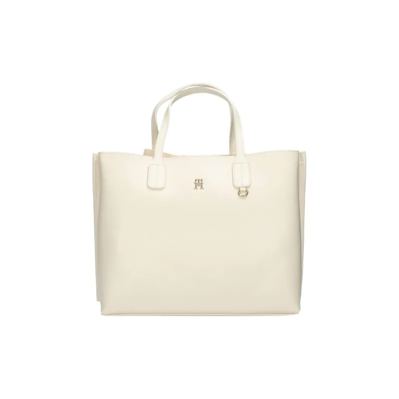 Tommy Hilfiger Eco Leather Tote Bag Shopping Bag Shoulder Bag Handbag Women's Beige-0