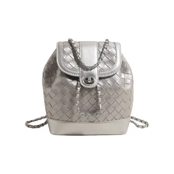 NATTY Chanel Inspired Bucket Bag, Backpack Small Size Women's Silver/Black/Blue/Beige