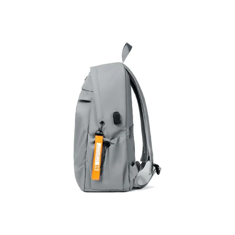 GEERDUN Nylon Backpack Laptop Bag Regular Unisex Black/Light Gray-2