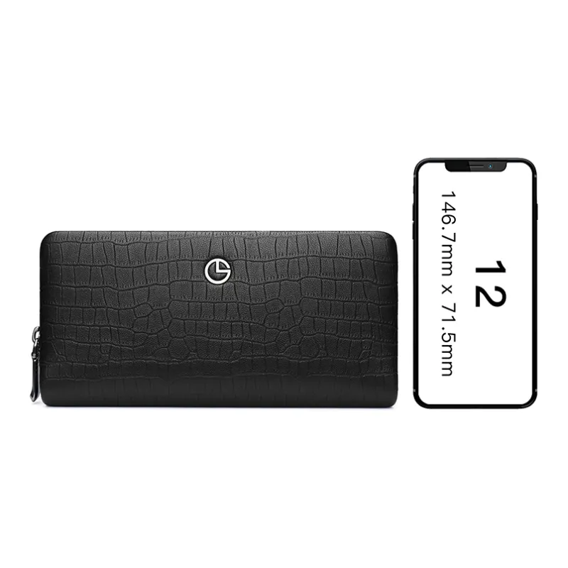 GOLDLION Sheepskin Wallet Men's Black-3
