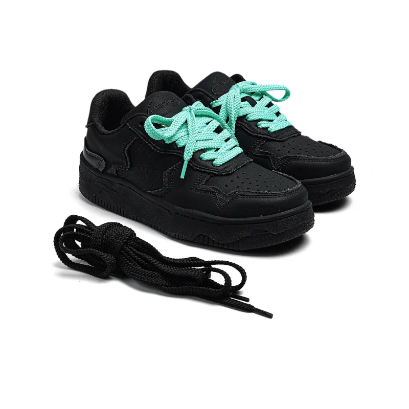 Fang Sanhuo Wear Resistant Slip Resistant Low Top Skateboard Shoes Unisex Black-1