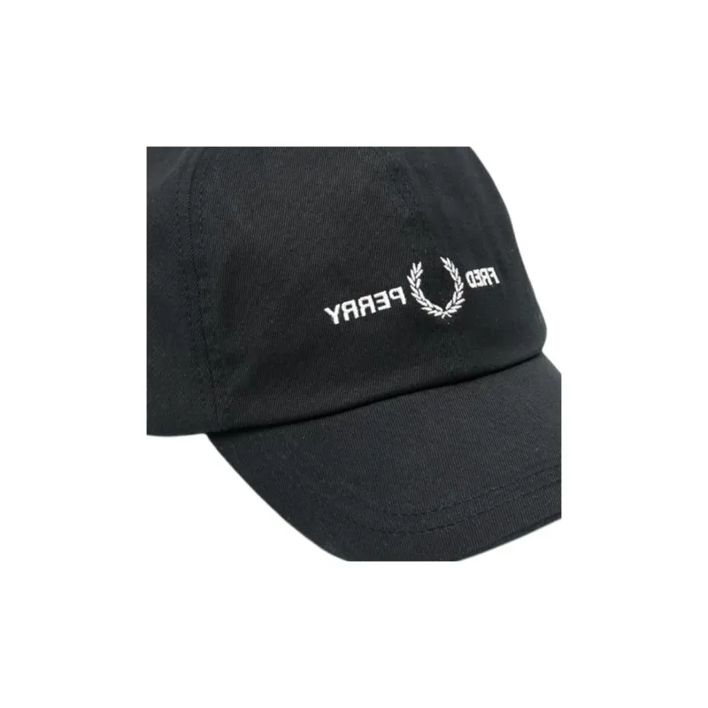 FRED PERRY Cotton Baseball Caps Men's Black-2