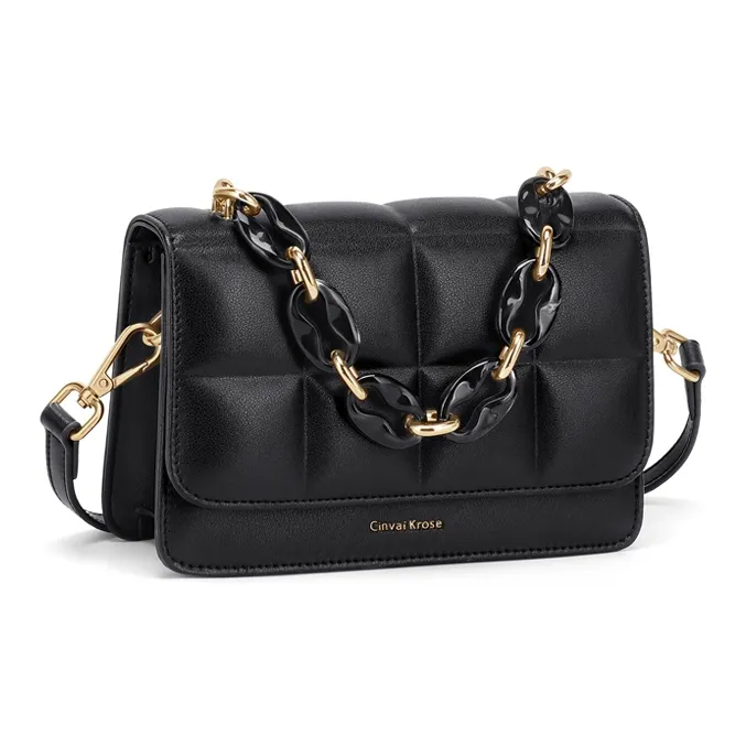 Simvay Clos Cow Leather With Synthetic Leather Shoulder Bag Crossbody Bag Handbags Small Size Women's-9