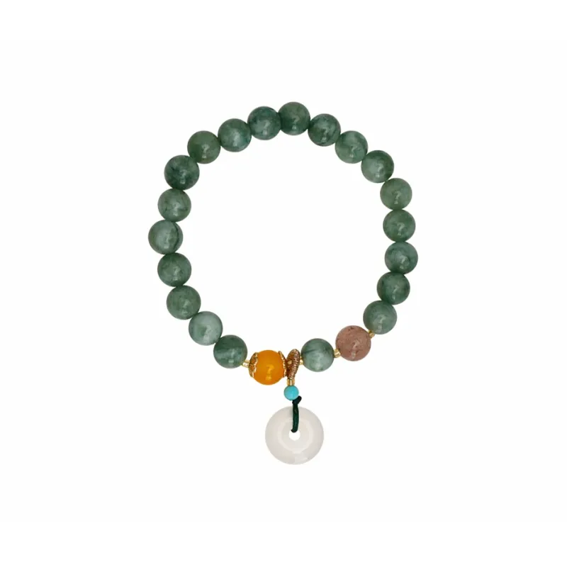 Muyan Colored Glaze Peace Buckle Beads Beaded Bracelet Women's-0