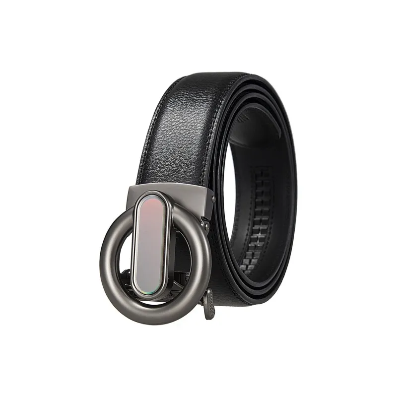 Lanza Designed Trendy Automatic Buckle Luxury Business Watch Leather Belts Men's Width 3.5cm-3