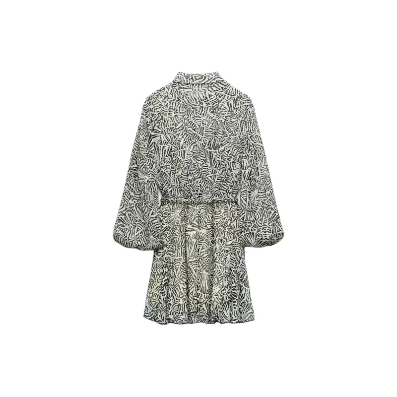ZARA Long-Sleeved Dresses Women's Black/Nude-1