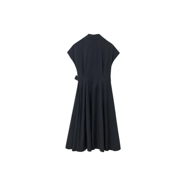 OVV Short Sleeved Dresses Women's Navy Blue Solid Color 08-1