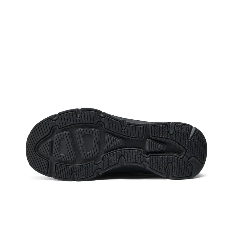 Skechers Anti Slip Wear Resistant Breathable Moisture Wicking Low Top Running Shoes Men's Black-5