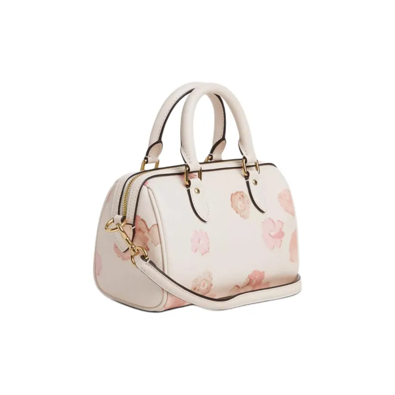 COACH Rowan Coated Canvas Handbag, Shoulder Bag, Crossbody Bag Mini Women's Chalk Multicolor-1