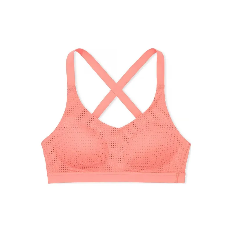 Victoria's Secret Lightweight Mesh Sports Bra / Coral Crush Bra Women's Coral Pink-0
