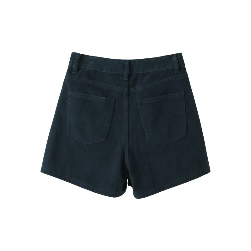 Fstudio Denim Shorts Women's Navy Blue-1