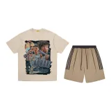 B2022-DX Khaki + Khaki Striped Shorts