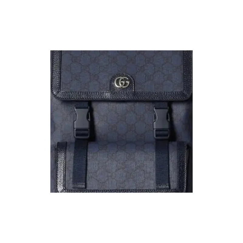 GUCCI Ophidia Canvas With Leather Binding Backpack Tubas Men's Dark Blue-7