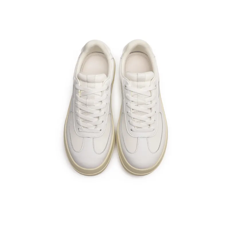 Angelmi Anti Slip Wear Resistant Low Top Skateboard Shoes Men's Ecru-2