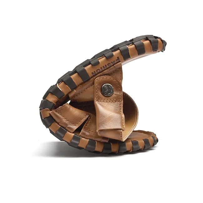 XIMO BULL Beach Sandals Men Khaki/Dark Brown-9