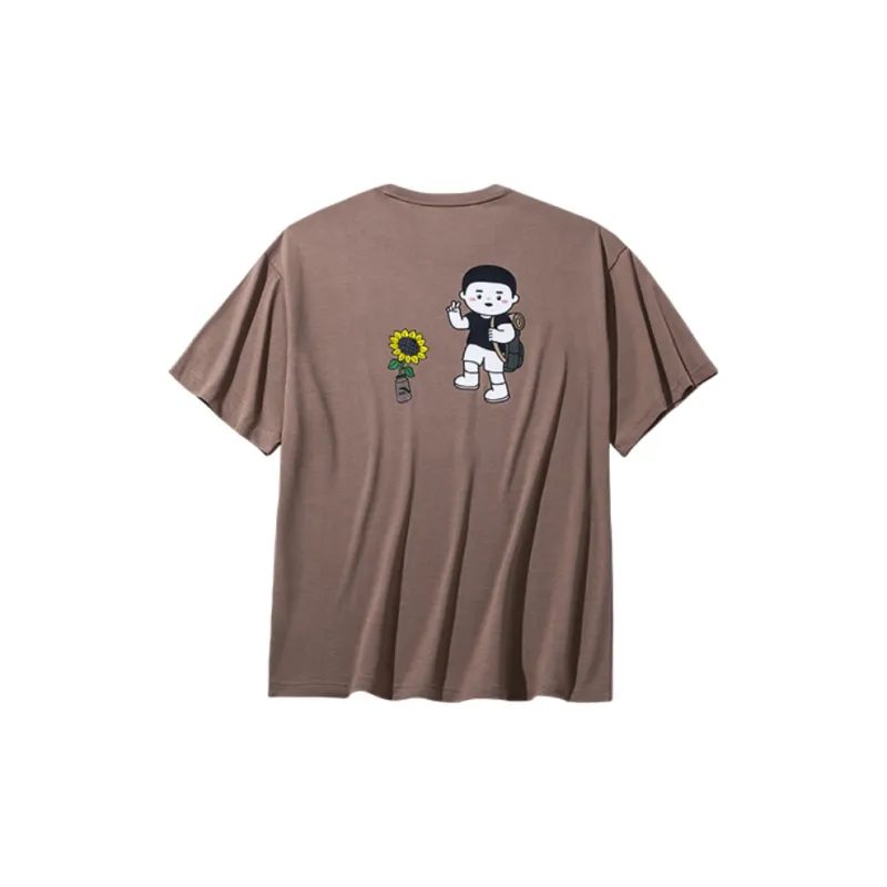 Anta x NEIXINXIAOHAI LIANMINGKUAN Life Collection T Shirt Unisex Chestnut Milk Coffee-1