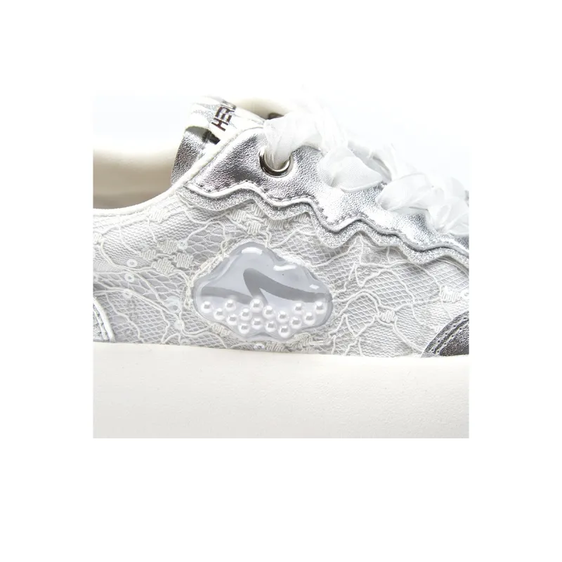 HERLOOK Fusion Collection German Army Trainers Low Top Skateboard Shoes Women's Silver-3