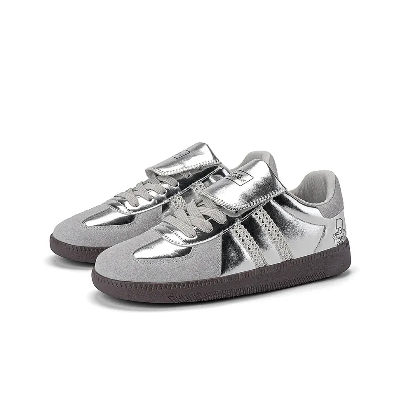 The Simpsons Skateboard Shoes Unisex Low Top Beige Apricot/Lotus Leaf Green/Silver Gray-13