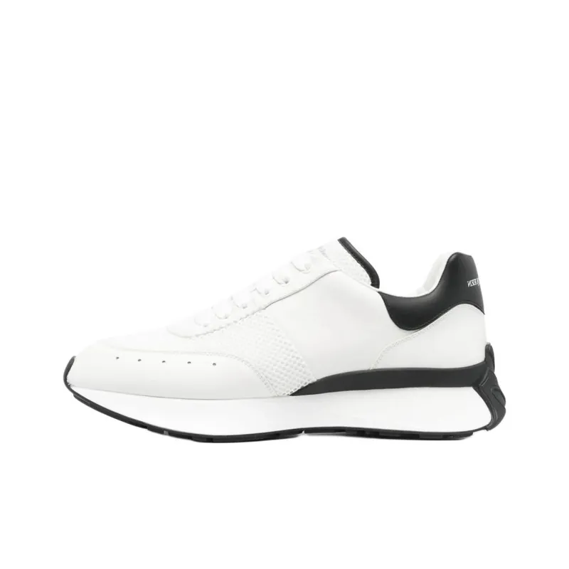 Alexander McQueen Logo Printed Mesh Lace Up Sneakers-0